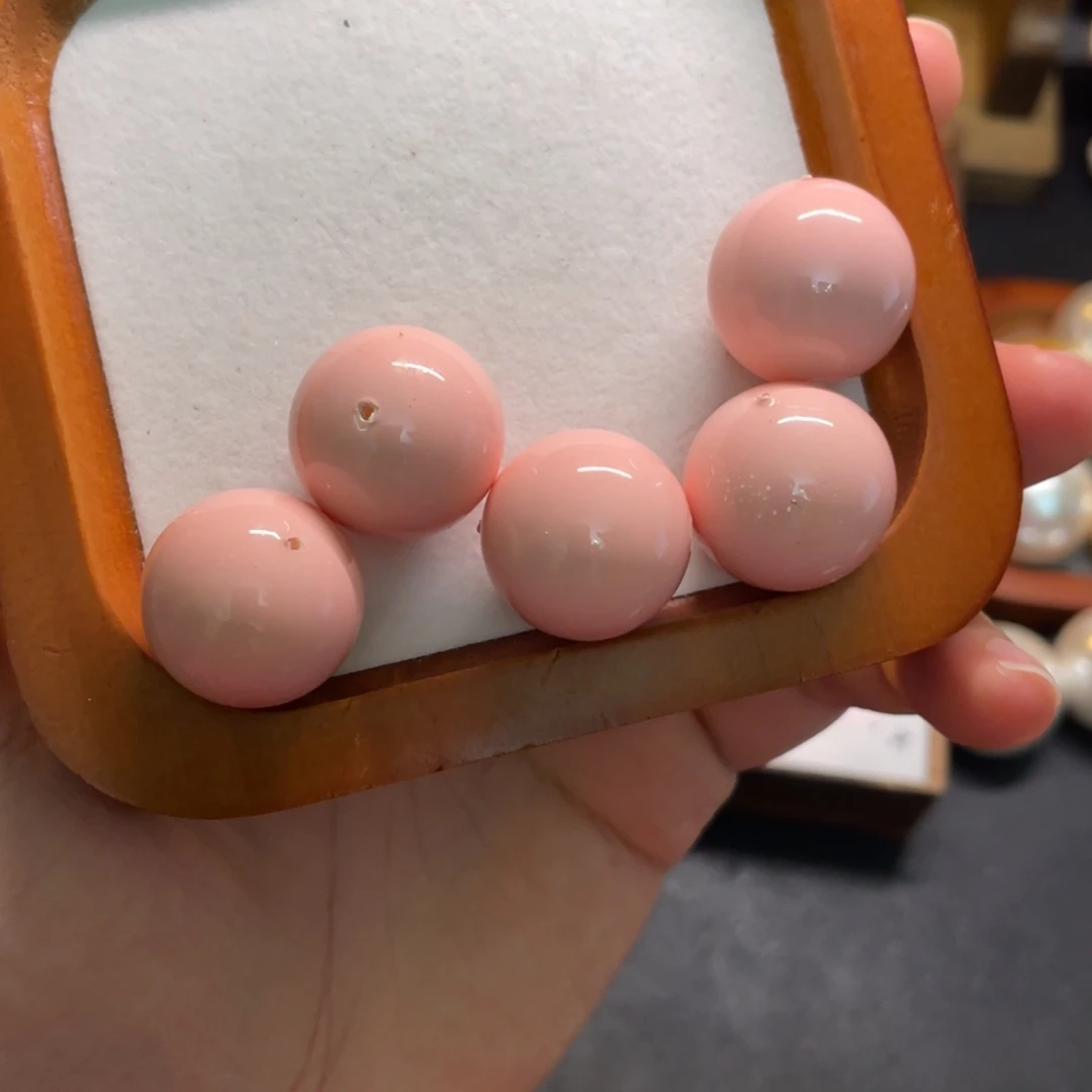 20mm贝珠奶油粉色5颗装刀马旦配珠