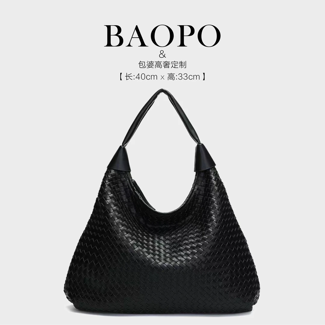 【BAOPO】单肩包车缝线单肩包33003阔黑色