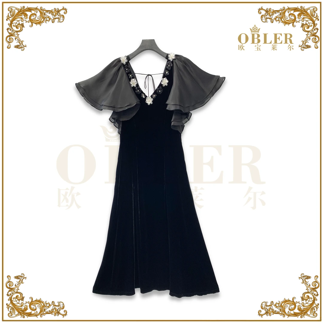 【欧宝莱尔】2025新款气质时尚轻奢连衣裙61-W002丰盈