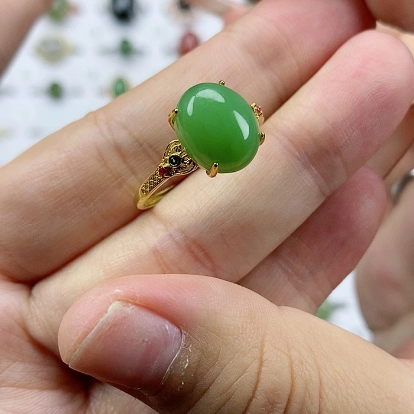 【闪购商品】和田玉纯天然和田玉和田玉戒指银S925镶嵌