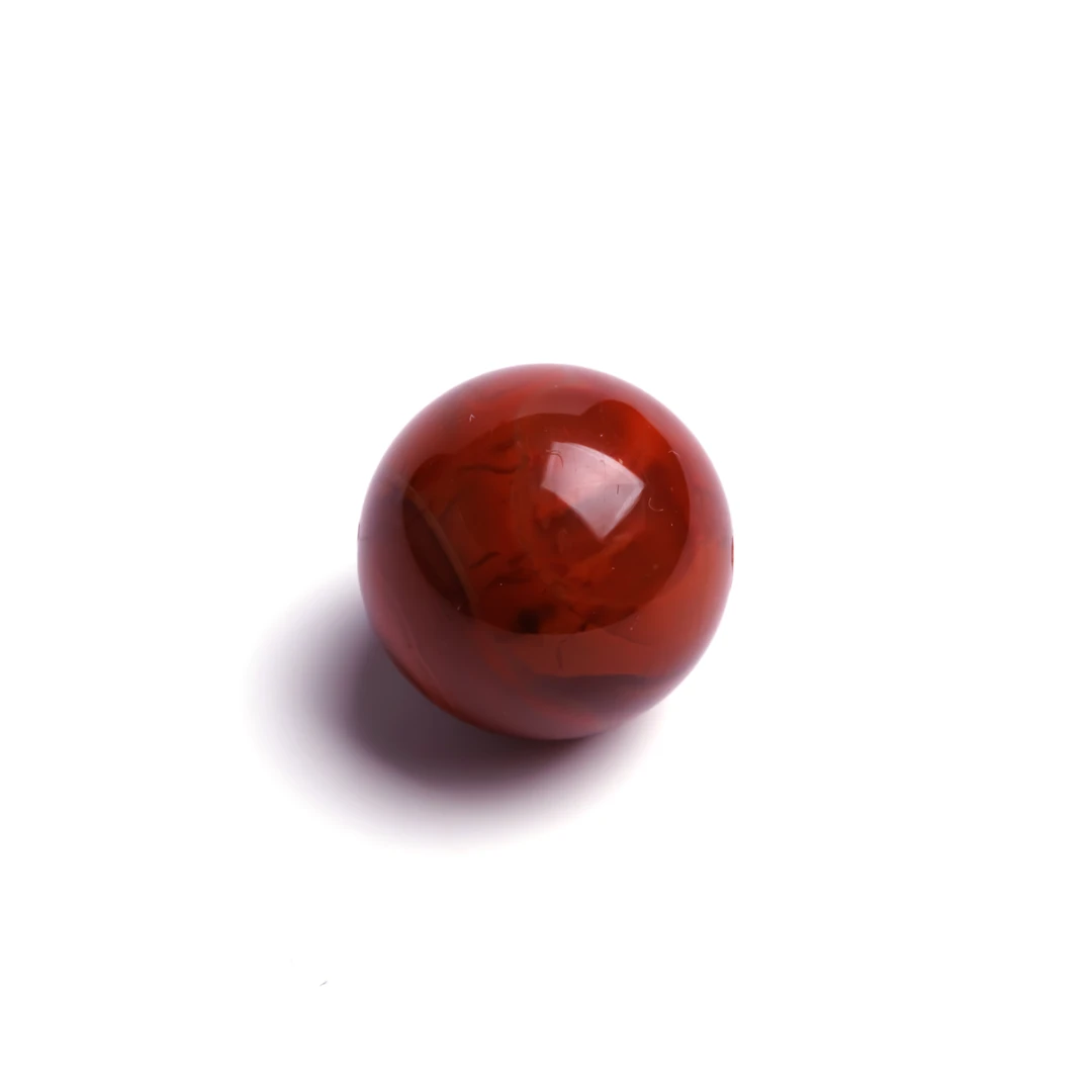 【南红系列】天然原矿南红火焰纹（微瑕）圆珠单珠