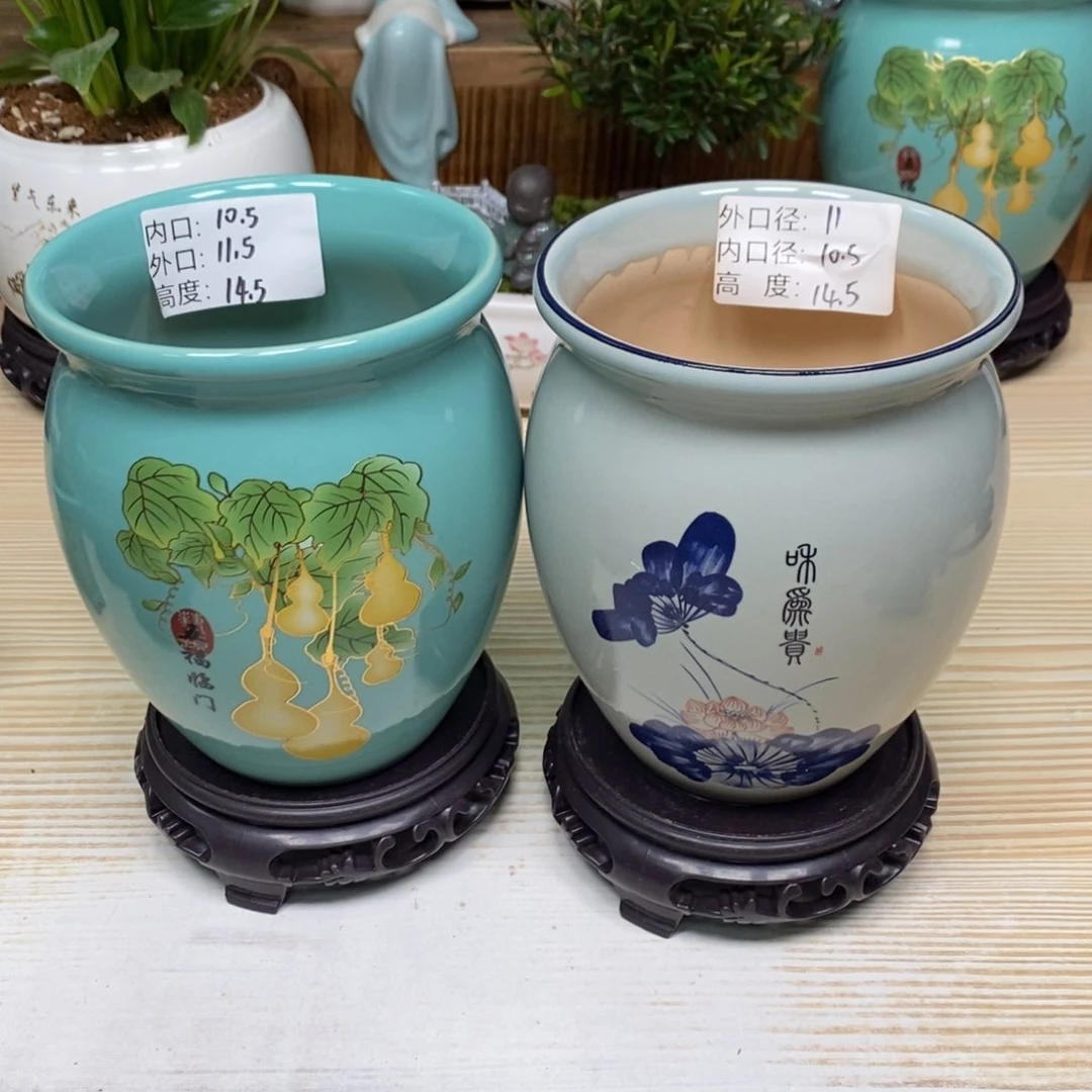 紫砂陶瓷花盆浮力