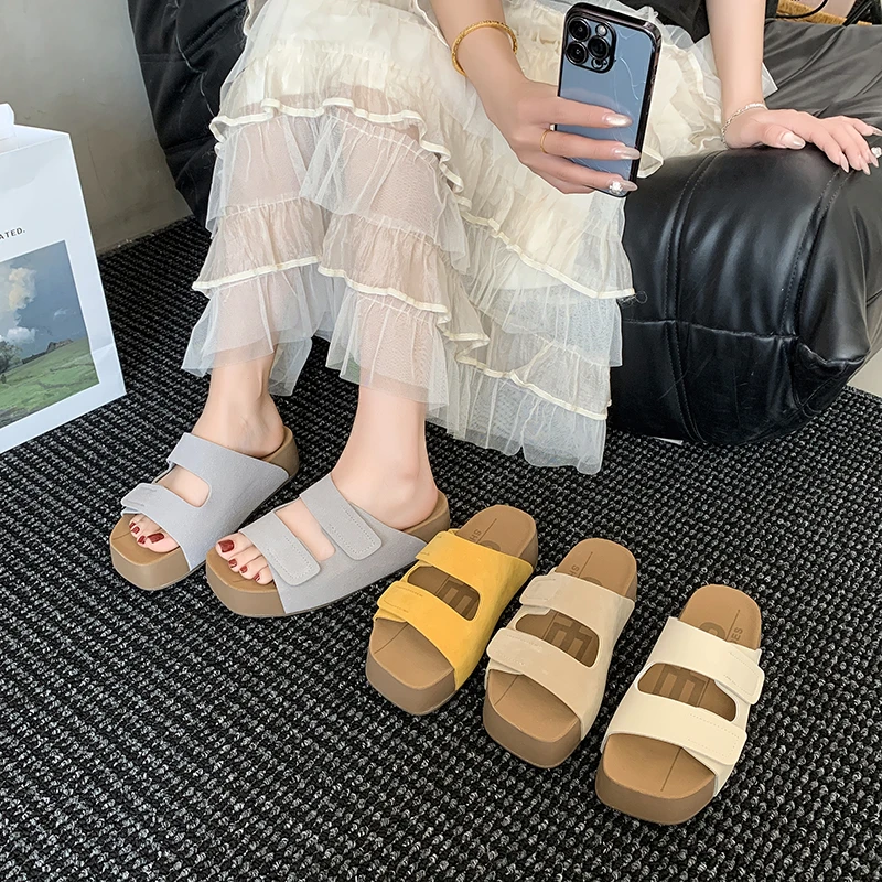 勃肯凉拖鞋女2025新款夏季外穿厚底半拖凉鞋子爆款一脚蹬软底拖鞋