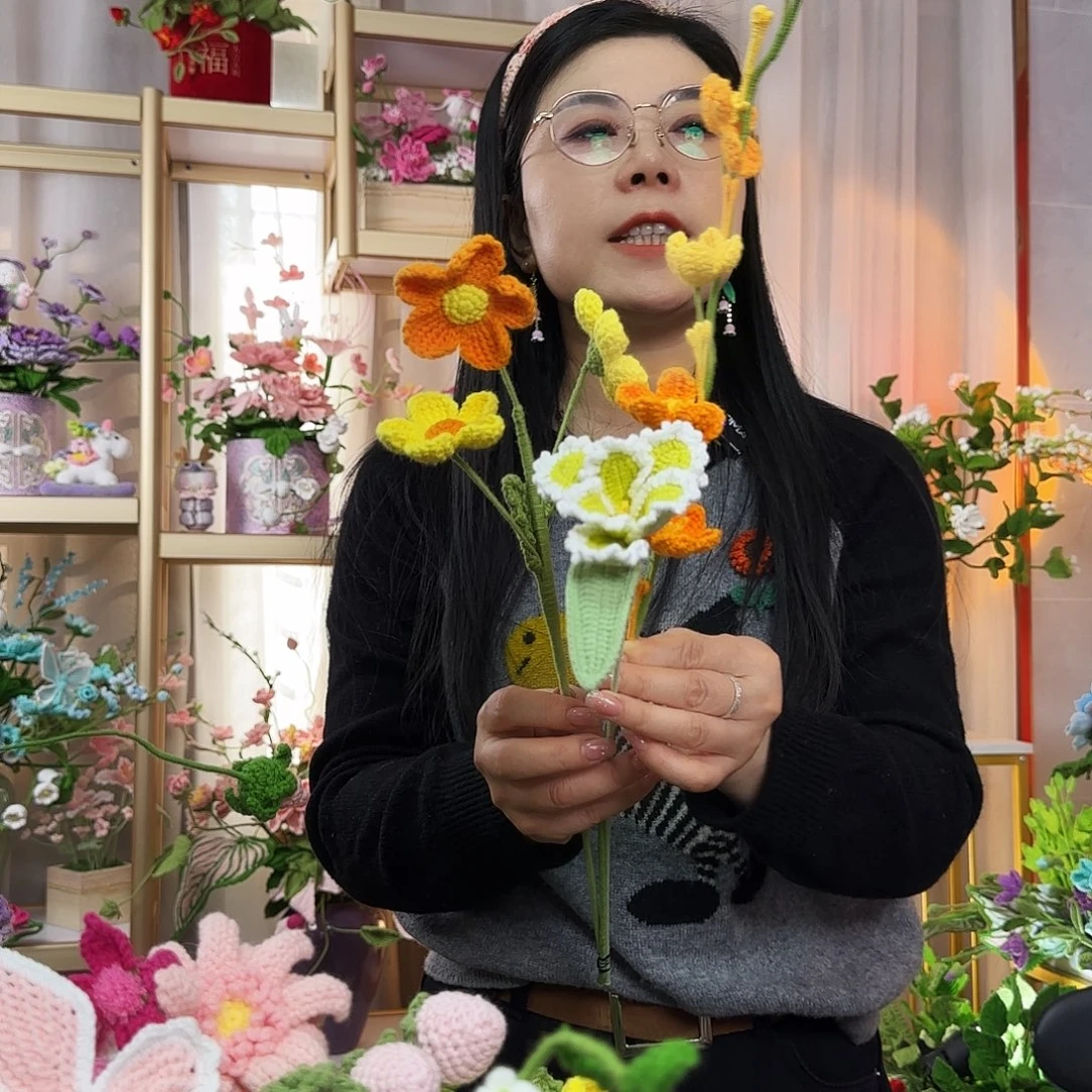 纯手工钩织钩织花束