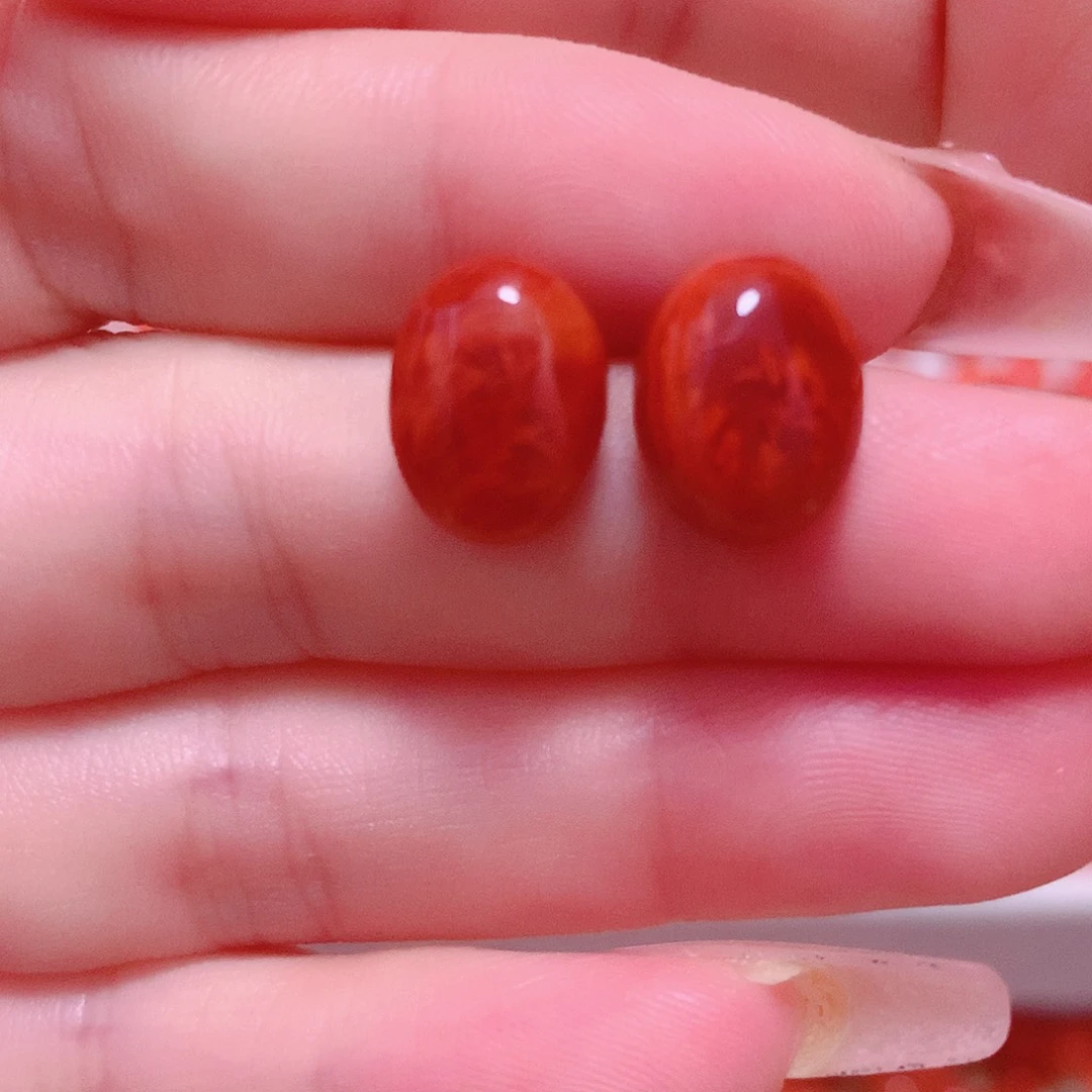 银S925镶嵌南红玛瑙耳钉