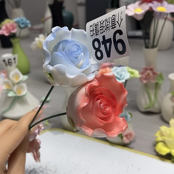 陶瓷纯手工捏花设计