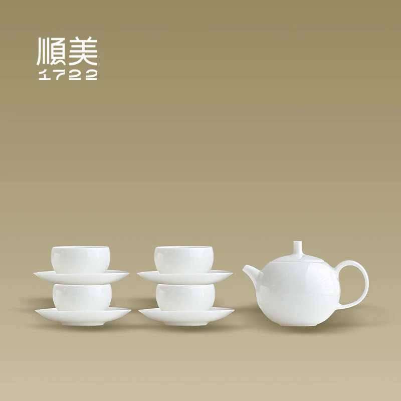 顺美1722福佑圆融白瓷茶具
