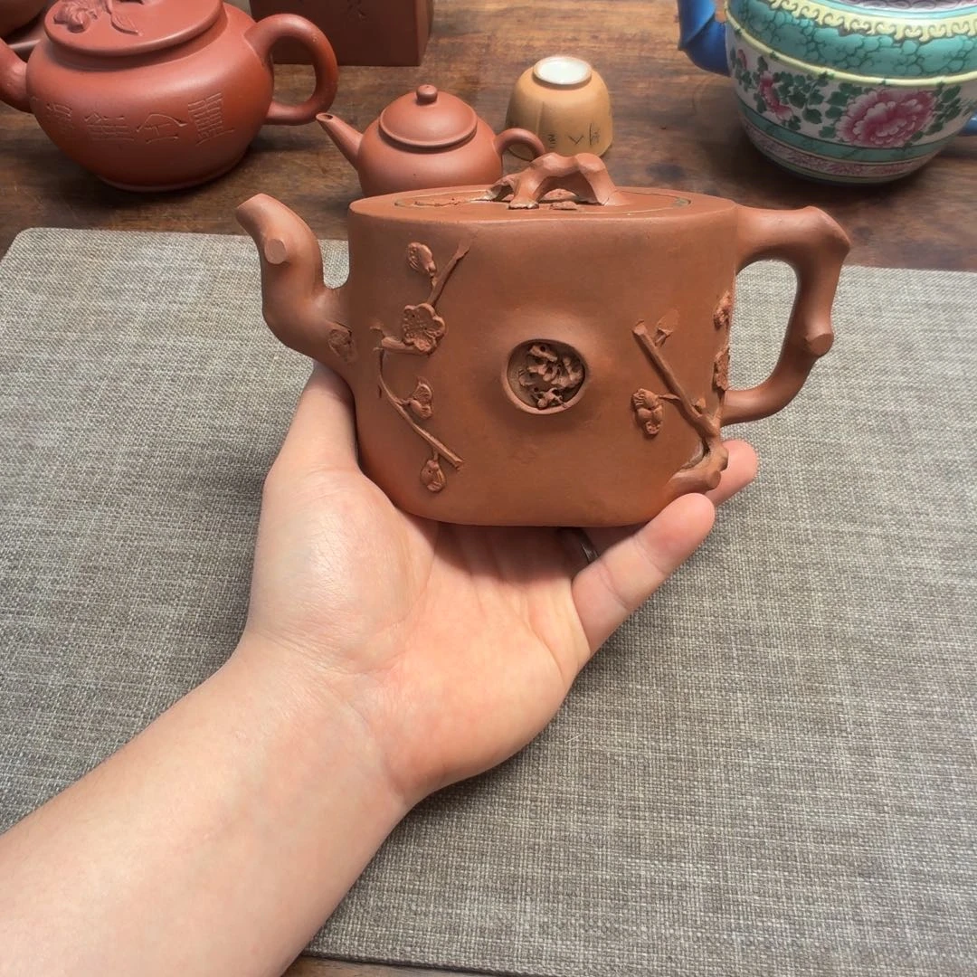 茶壶紫砂荣卿 紫泥梅妆壶