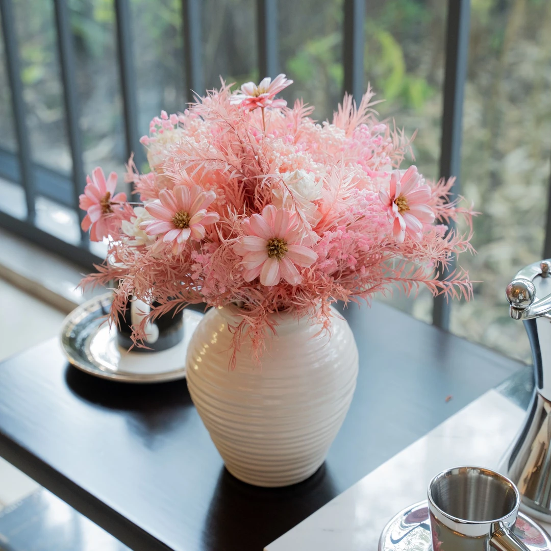 【落樱】斗柜岛台客厅田园风干花永生绣球花家居摆件