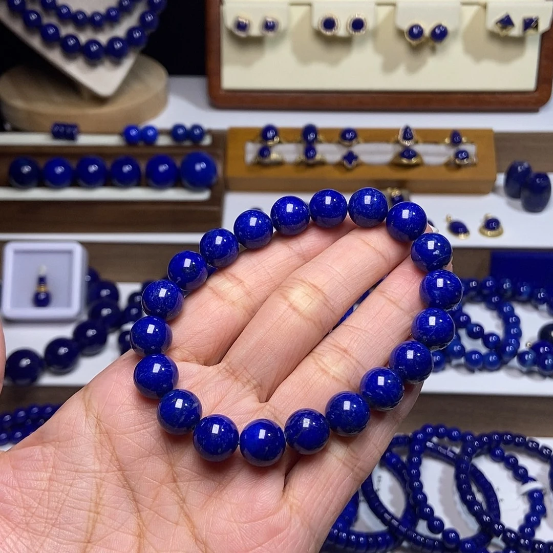 青金石未镶嵌单圈手串10mm