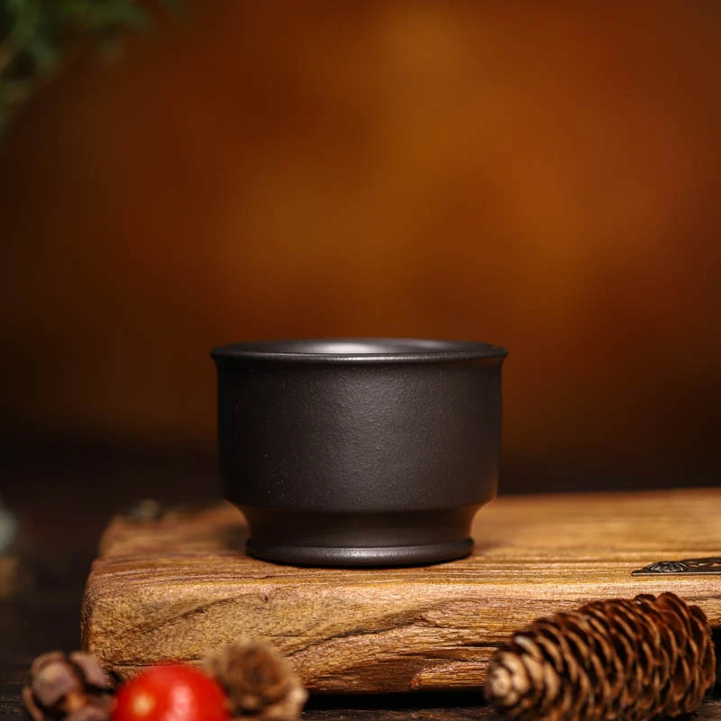 52宜兴紫砂 | 泥料体验 陈富才光素石黄接底  全手工主人杯