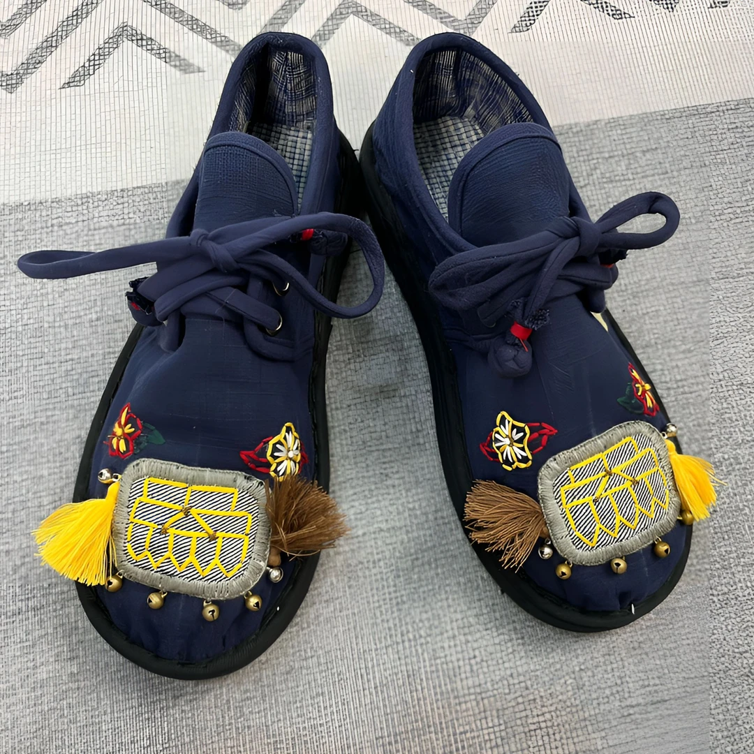 布语千层【平安金锁】春秋款手工软底平底单鞋休闲养脚舒适透气