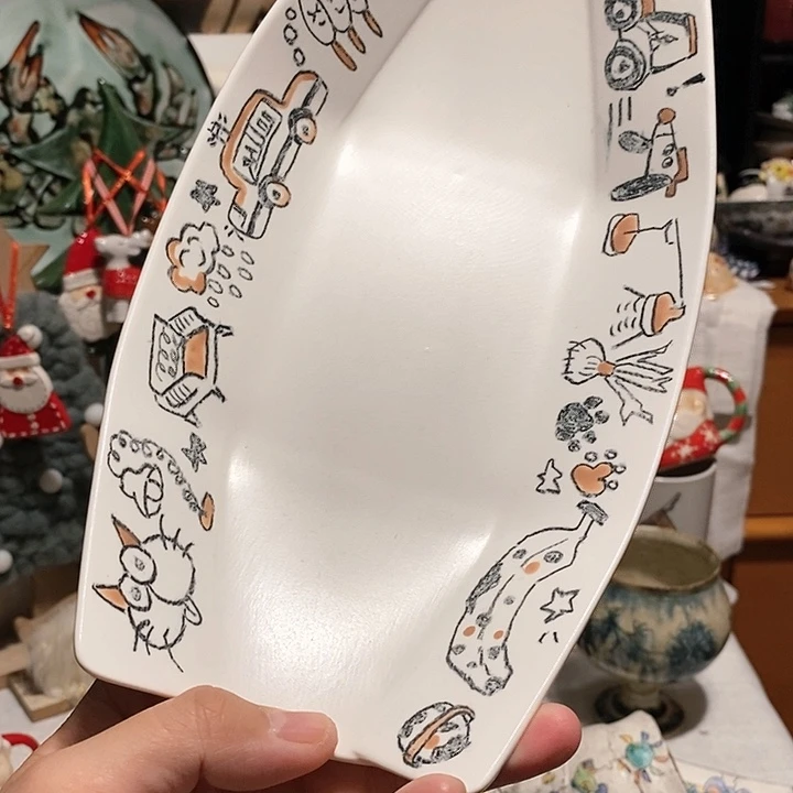 搪瓷长盘猫咪………………