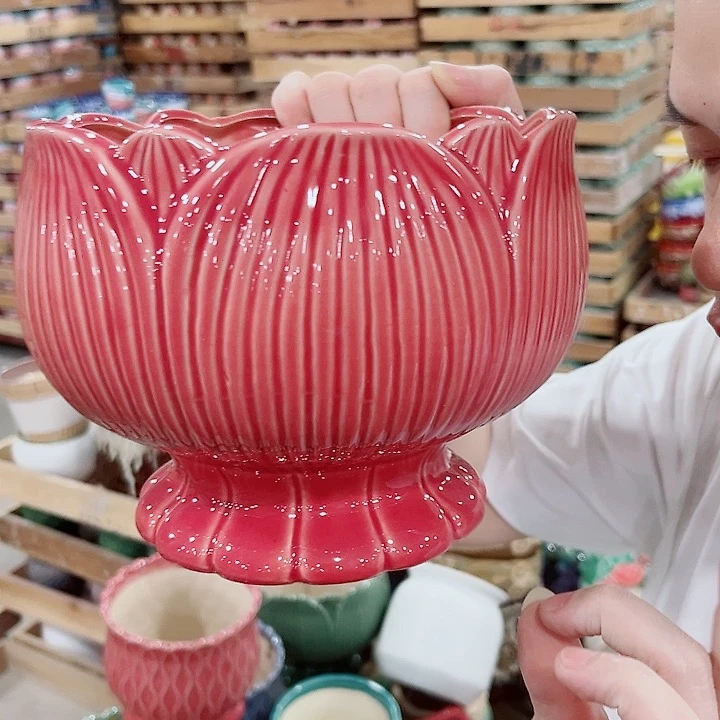 有孔.凑单10元陶瓷花盆发货！