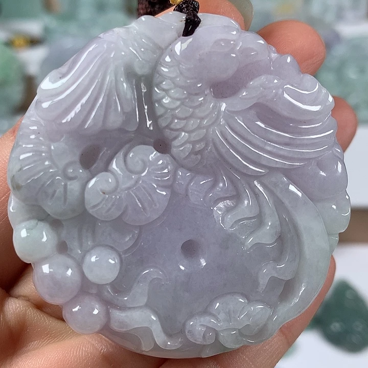 颈饰未镶嵌翡翠如意凤凰扣两面工艺福利
