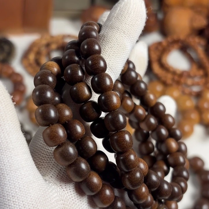 ****0檀香木89多圈108颗老山檀黑肉奶香奶甜