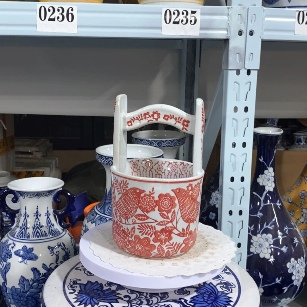 瓶水桶花瓶摆件花瓶