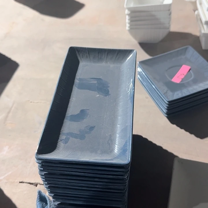 瓷长方形 盘子 6 个装