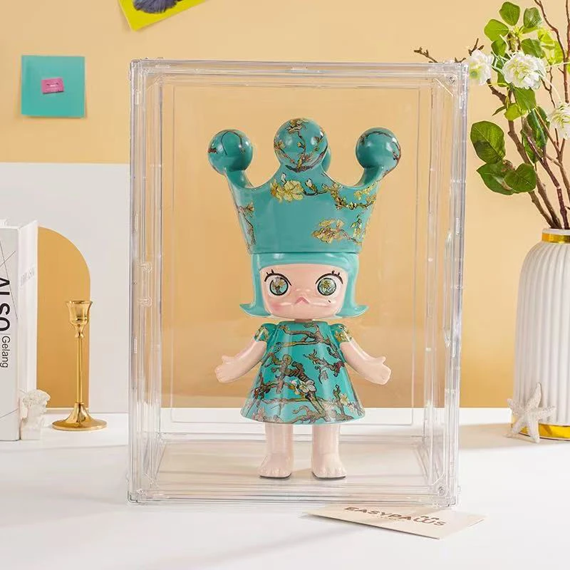 泡泡玛特molly400%莫奈童心公主系列手办展示盒防尘手办展示柜