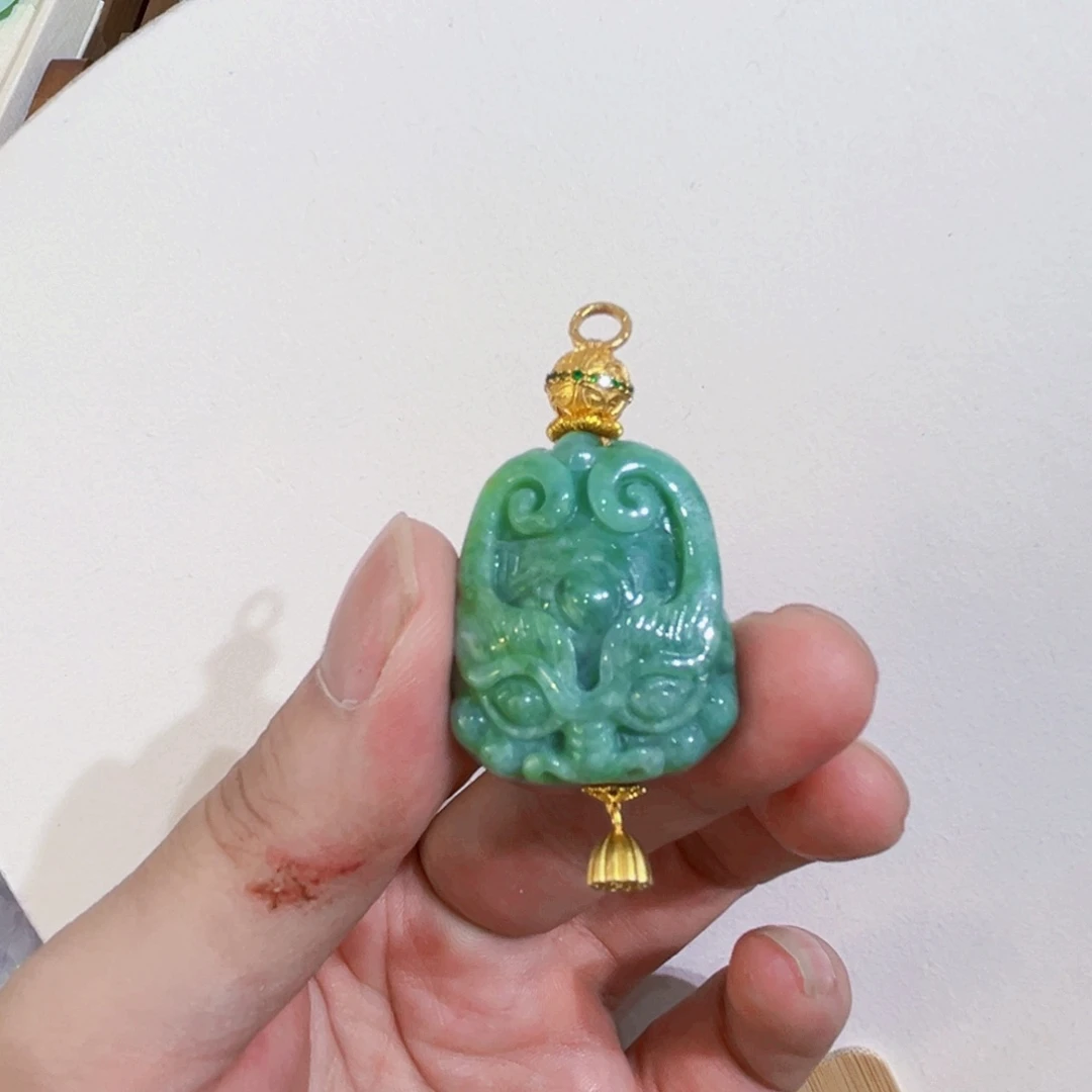 翡翠合金吊坠(赠链)代编织