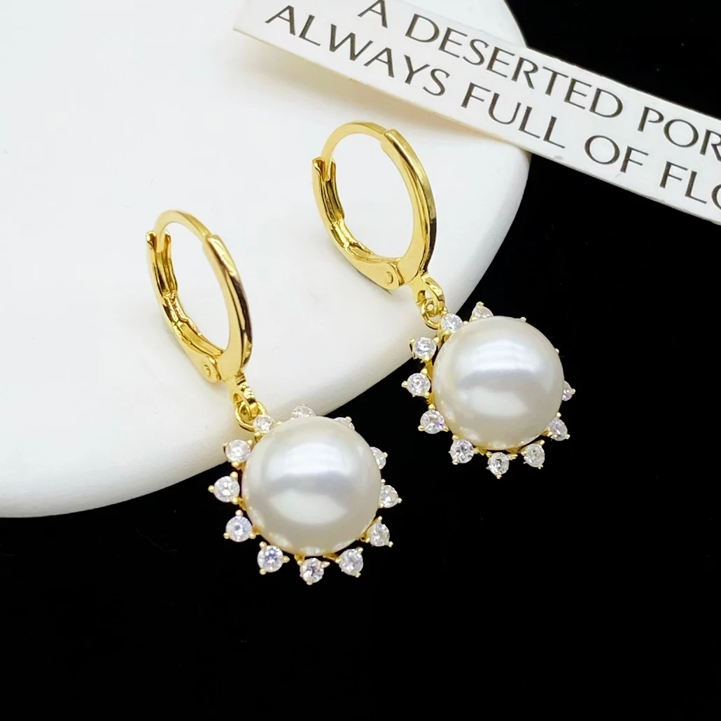 铜合金合成锆石耳饰 落日甜心KL040耳环妈妈款小香风耳扣轻奢耳环