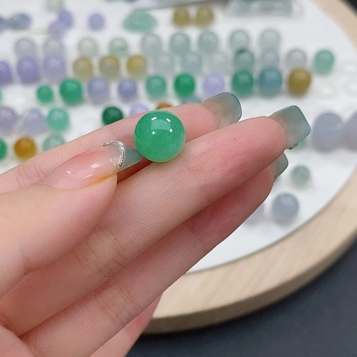 散珠翡翠10咪冰满绿