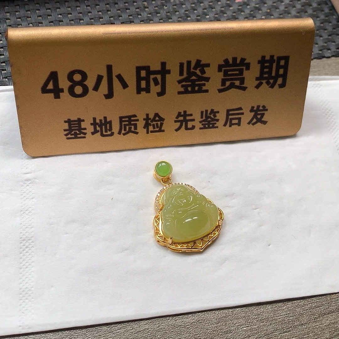 颈饰银S925镶嵌和田玉佛