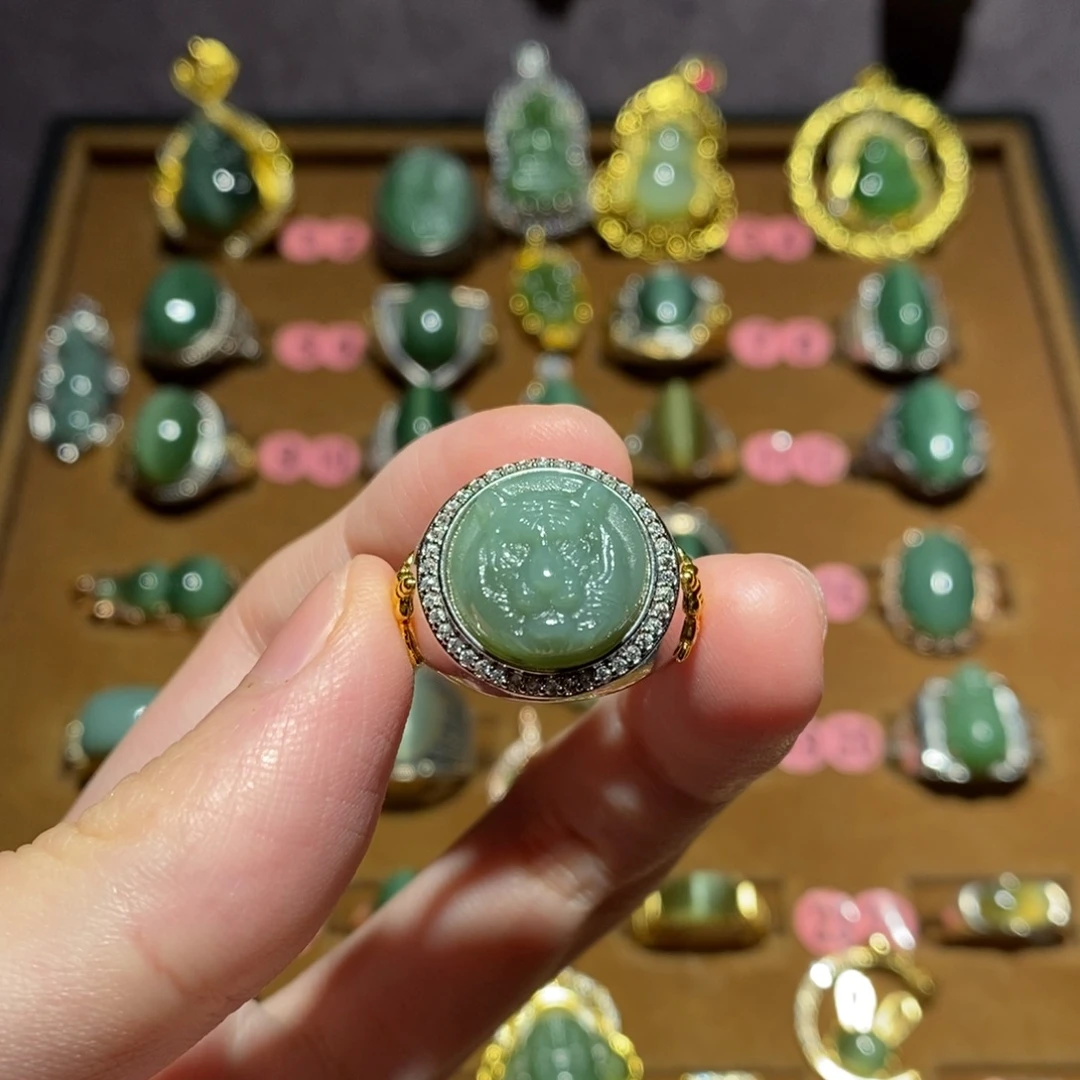 和田玉（碧玉）未镶嵌戒指