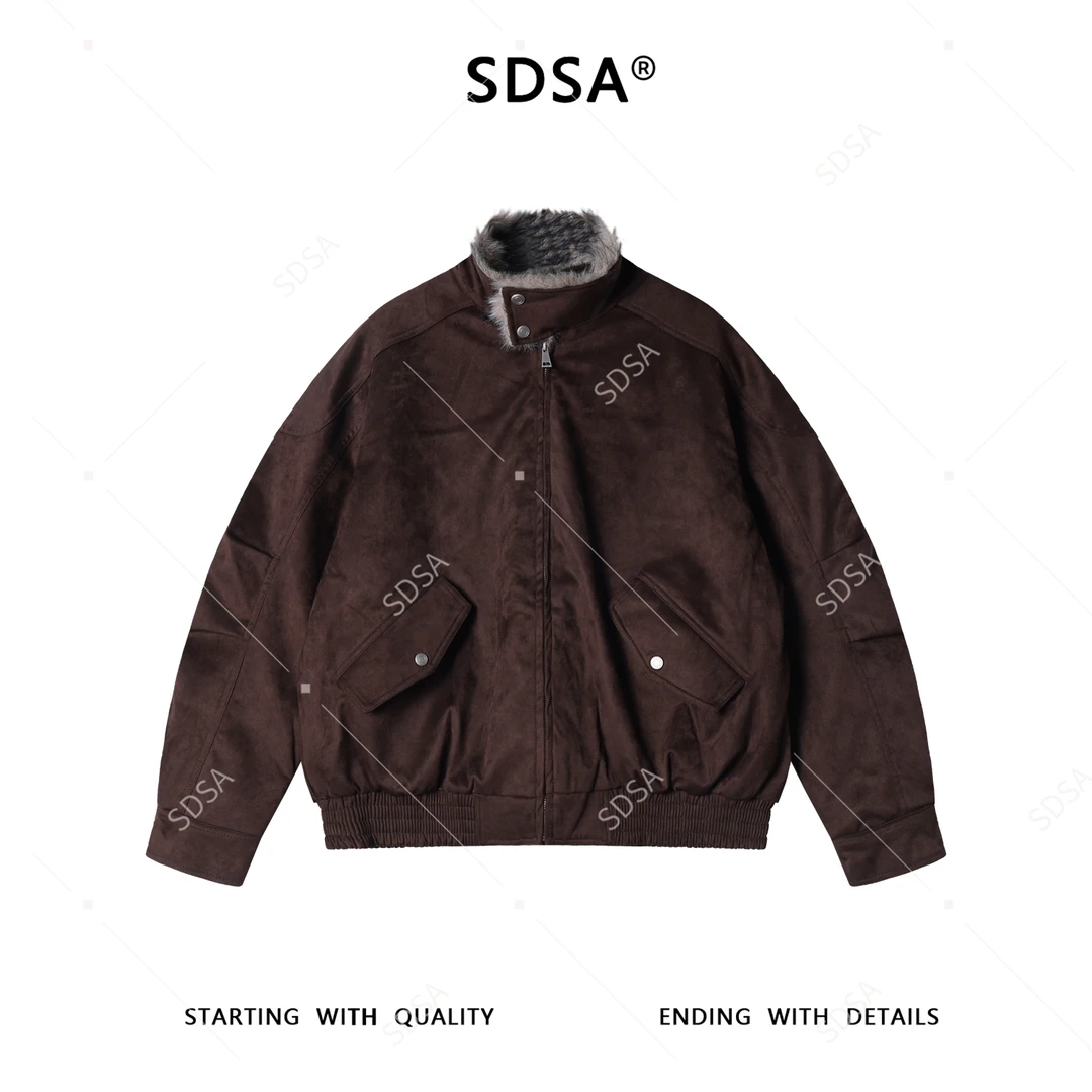 SDSA男士秋冬新款痞帅男装美式复古座山雕立领夹克外套百搭宽松