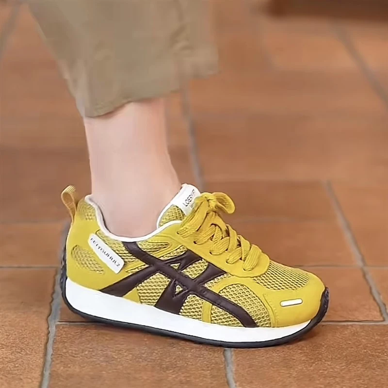 轻便软底显脚小德训鞋女2025夏季新款百搭时尚休闲运动阿甘鞋