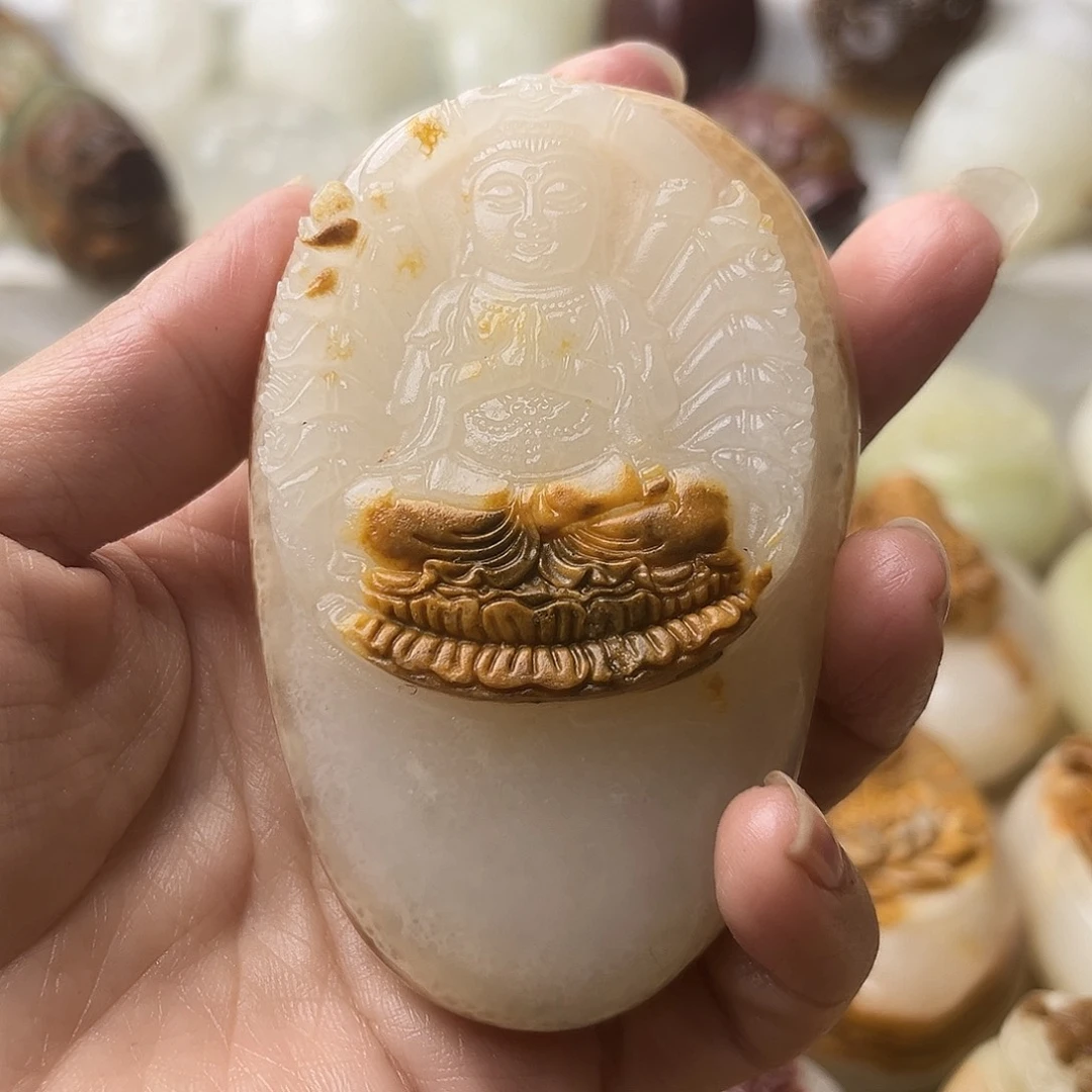石材方解石手把摆件不退换千手微瑕