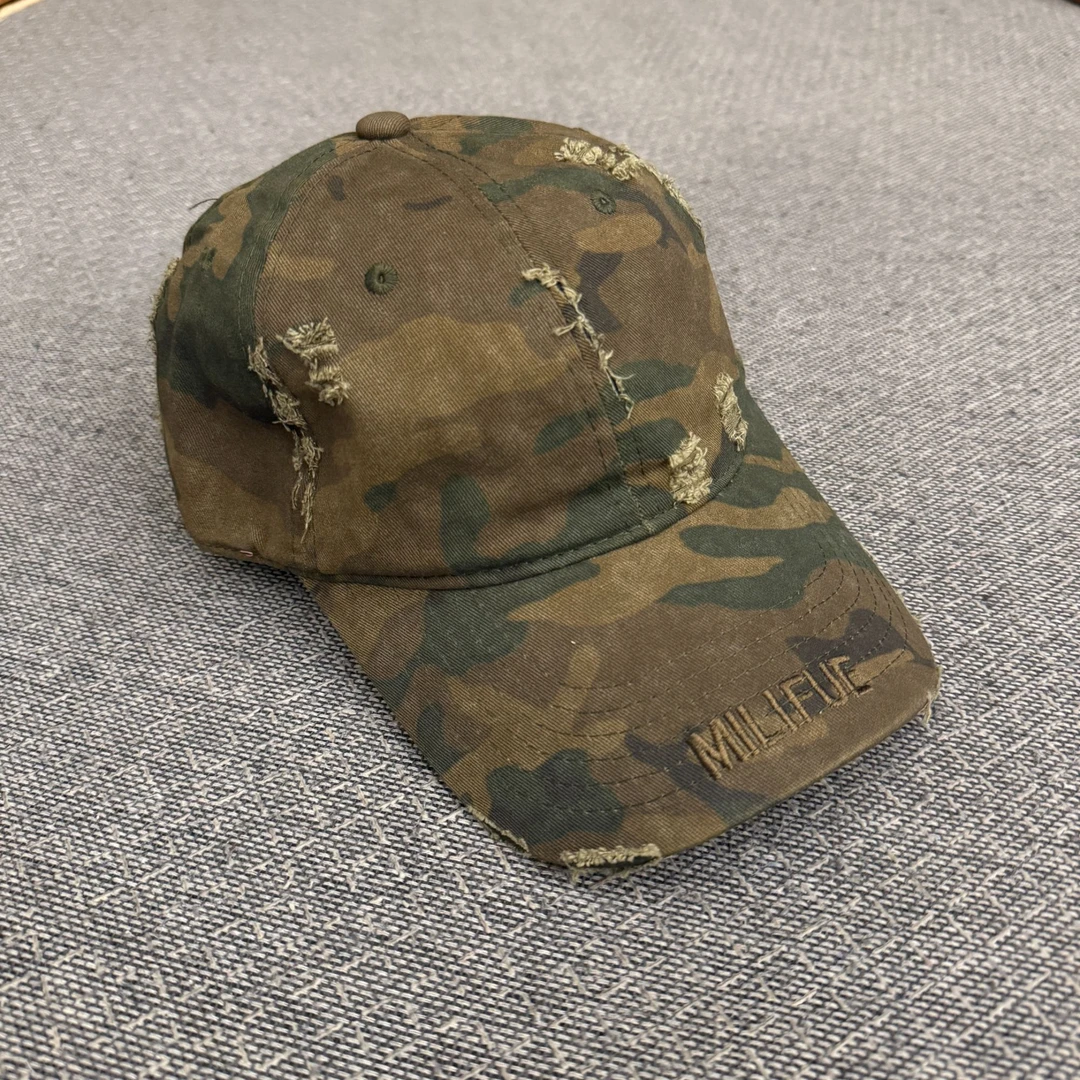 【定制系列】迷彩破洞大头围棒球帽男女美式鸭舌帽