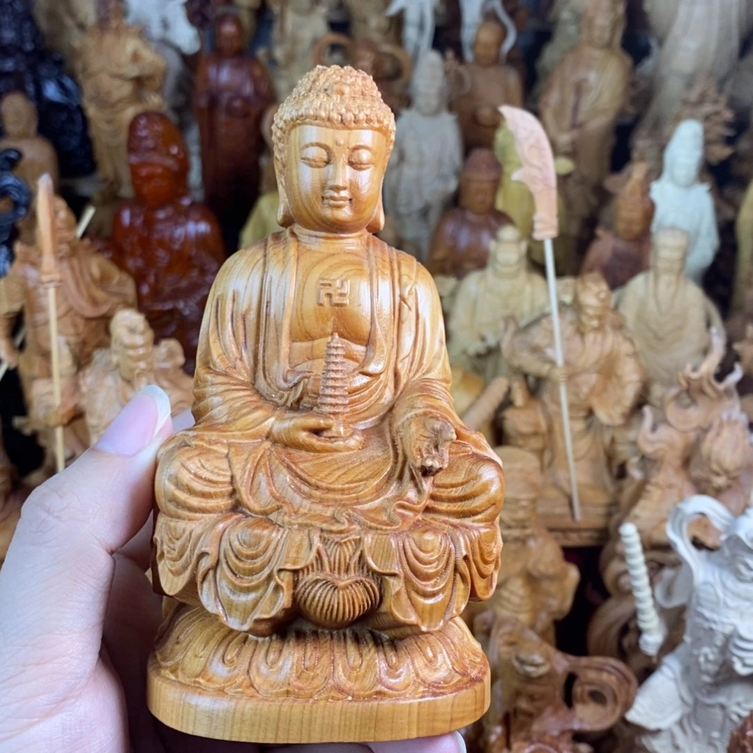 木微瑕背面有裂12药师佛崖柏