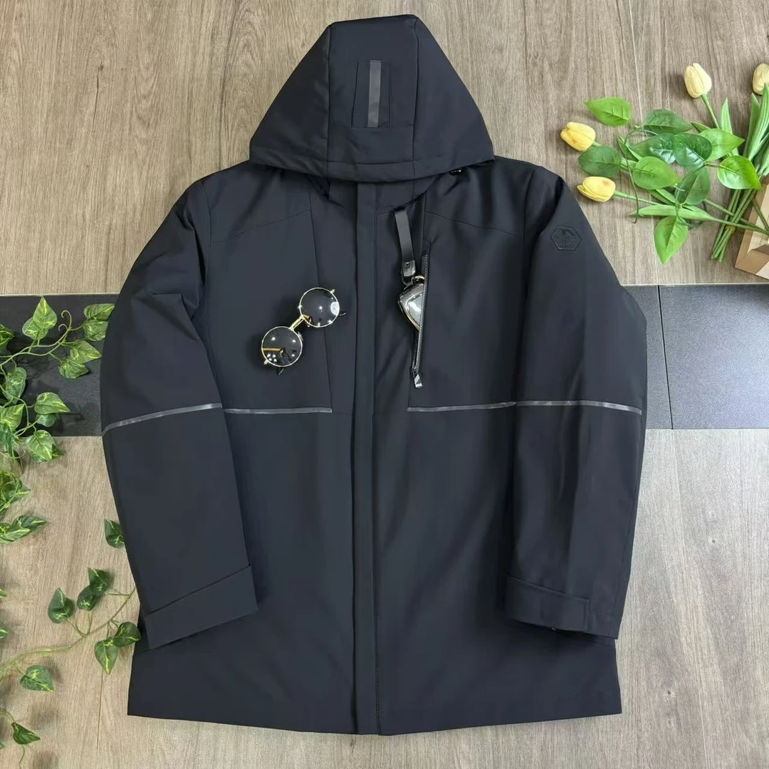 2528-XY男士水貂皮加羽绒可脱卸内胆皮草派克服冲锋衣面料