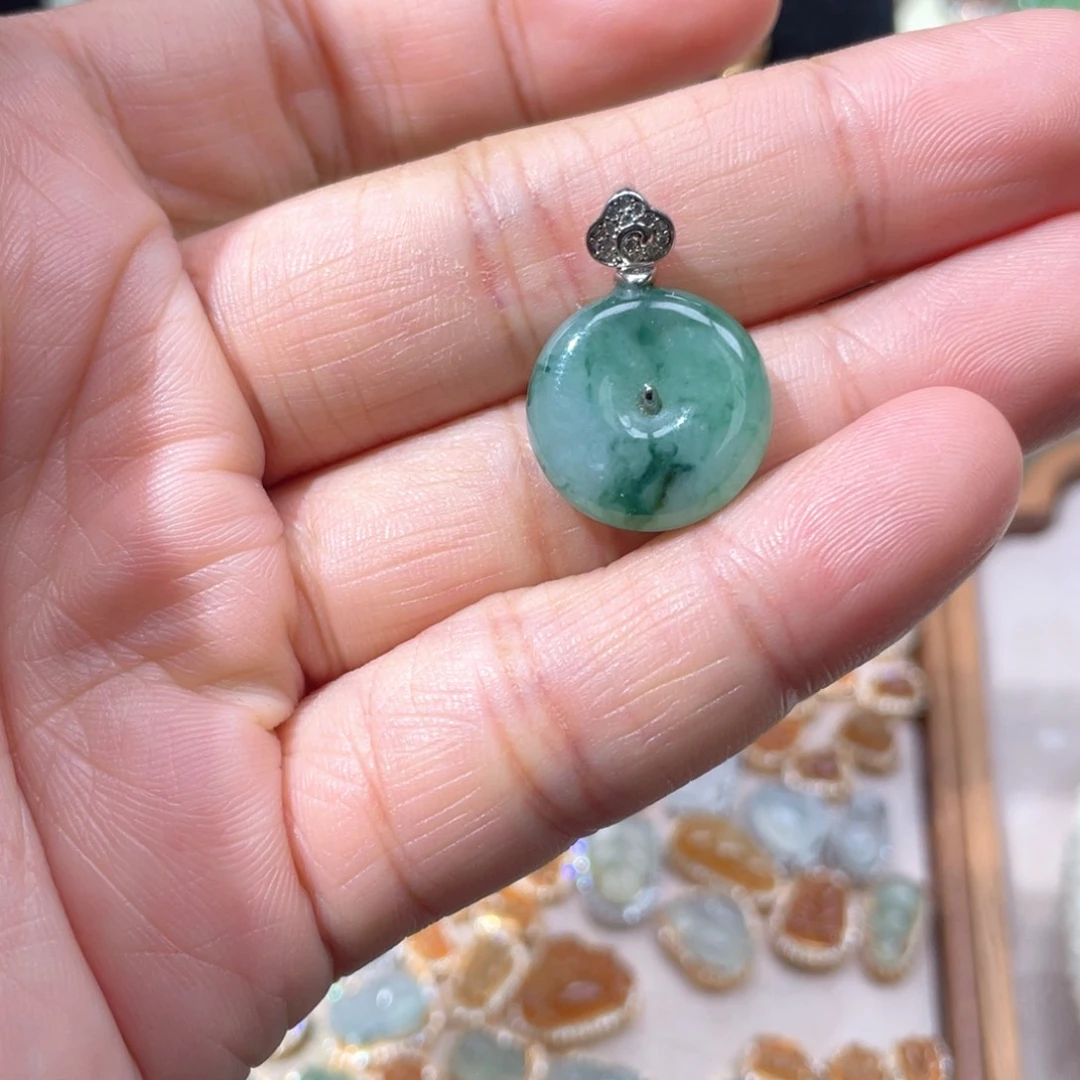 翡翠银S925镶嵌颈饰