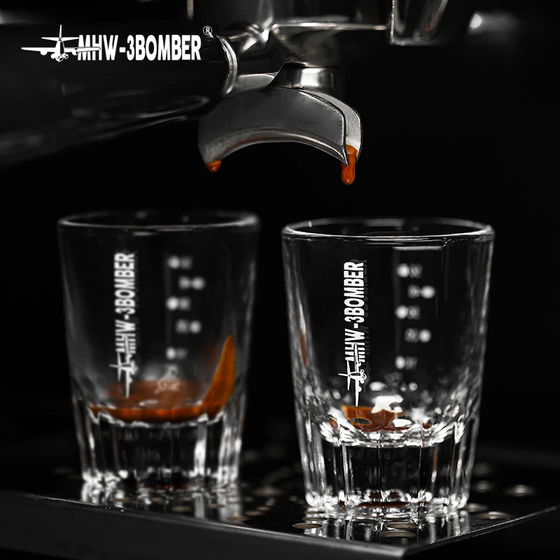 MHW-3BOMBER轰炸机意式浓缩咖啡杯玻璃带刻度盎司量杯shot萃取杯