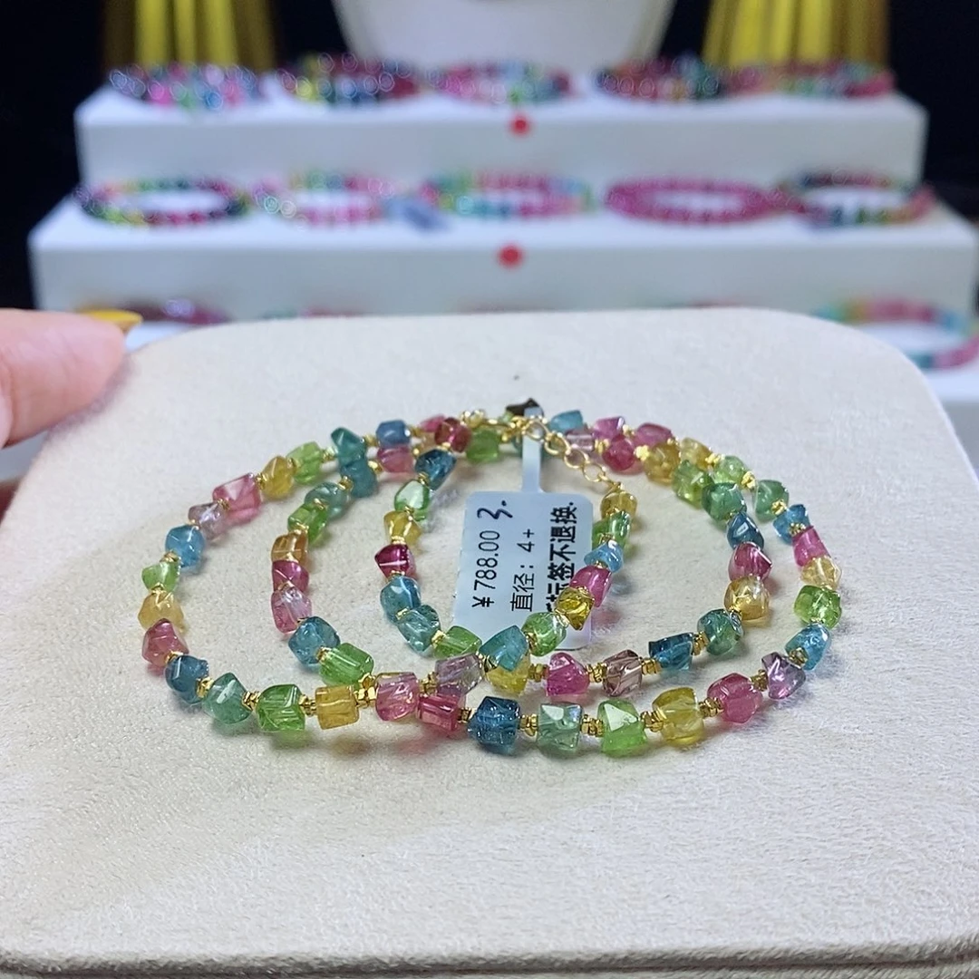 手链未镶嵌碧玺荧光方糖锁骨链