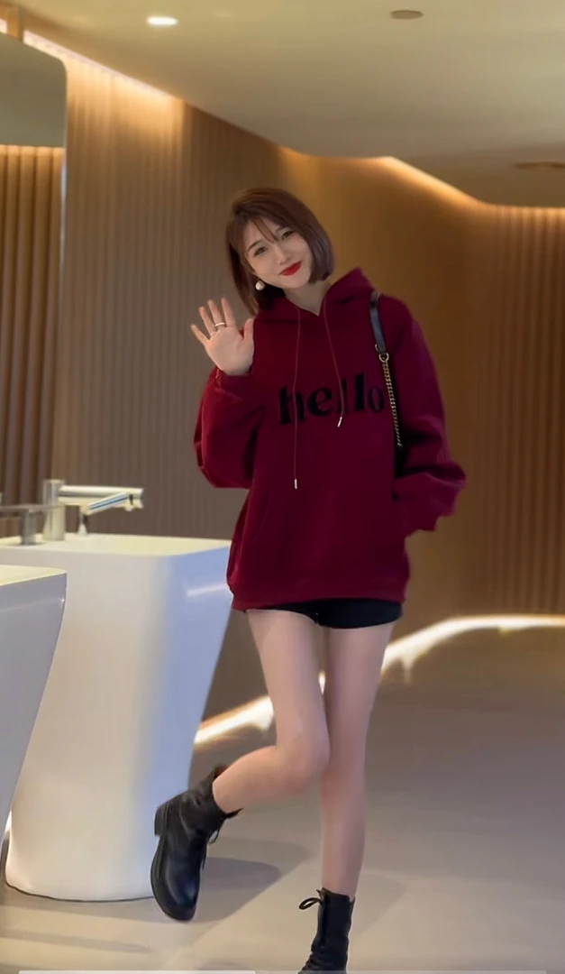 新品连帽抽绳卫衣7898