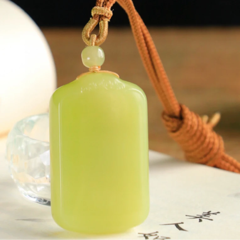 玉美人小程精品和田玉温润细腻油润如脂饱满黄口平安无事牌挂件