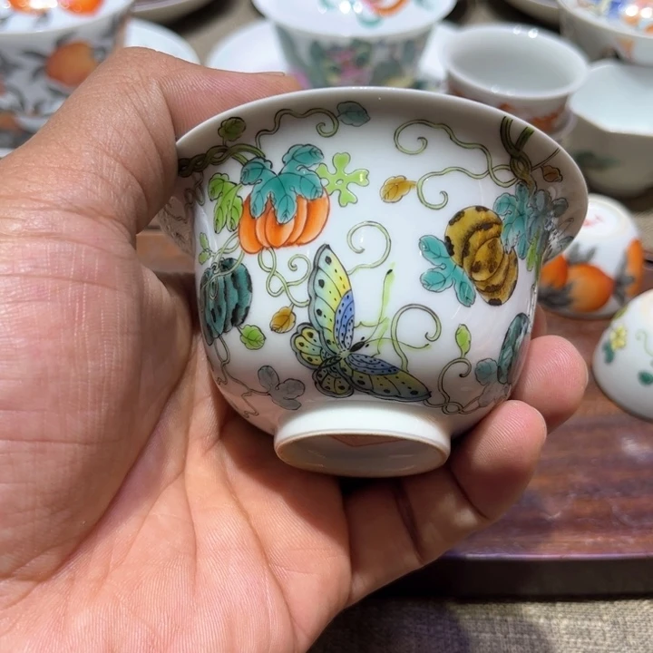 纯手绘精品盖碗杯