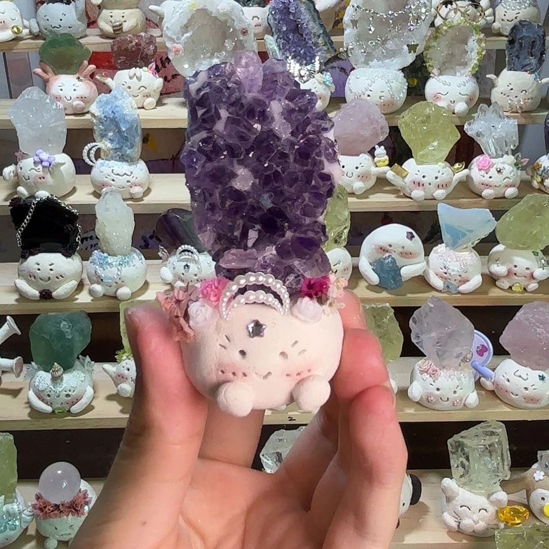 水晶豆丁未镶嵌水晶