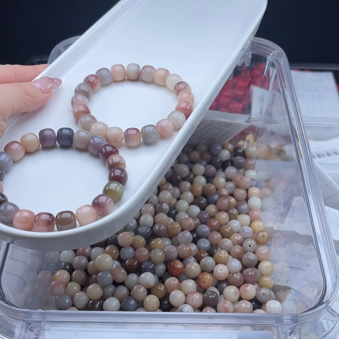 白玉菩提吊坠w c11mm/20+2颗紫美人桶珠