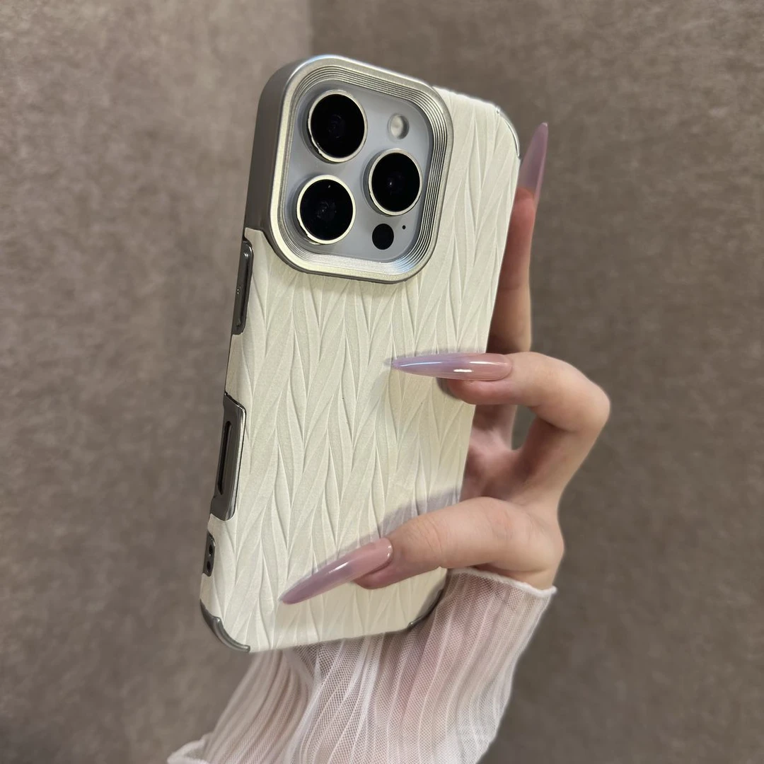 毛衣麦穗纹适用苹果16promax手机壳iPhone15全包14简约13防摔女12