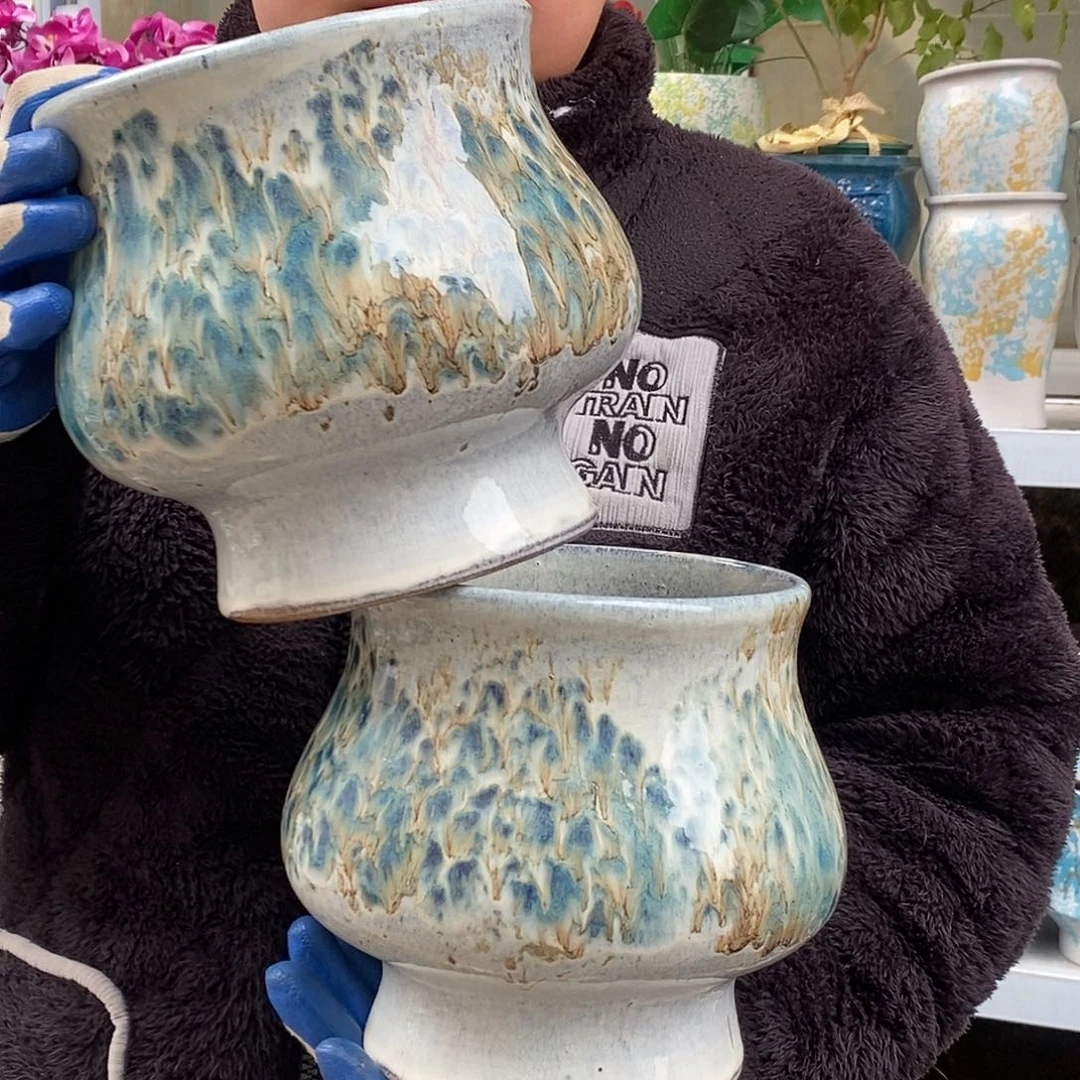 紫砂花盆口18高18福利俩个