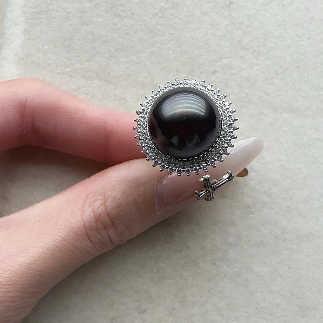 银S925镶嵌海水珍珠戒指119