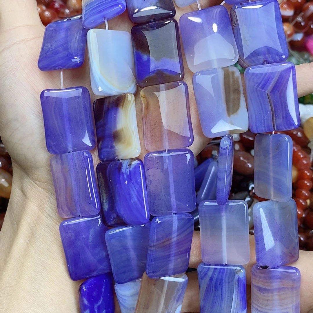 玛瑙/玉髓未镶嵌珠宝半成品紫玛瑙片片随机一条装散珠