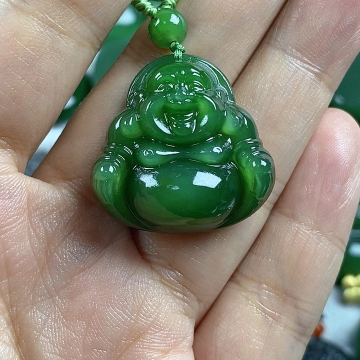 吊坠(不含链)未镶嵌和田玉（碧玉）26mm