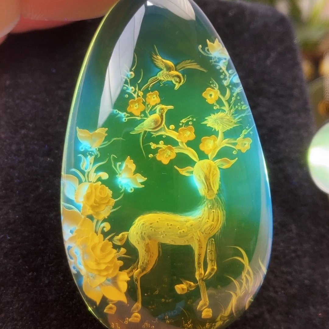 【闪购商品】未镶嵌颈饰蓝珀蓝珀雕刻件