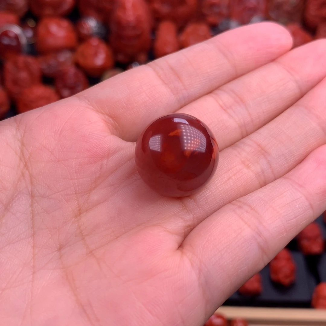 南红玛瑙圆型单珠18MM+未镶嵌