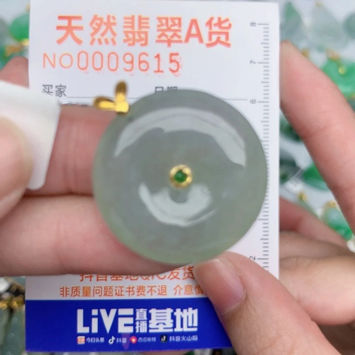 小***祺翡翠18K金镶嵌颈饰扣